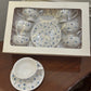 Premium Blue Bloom Cup Saucer Set 12Pcs