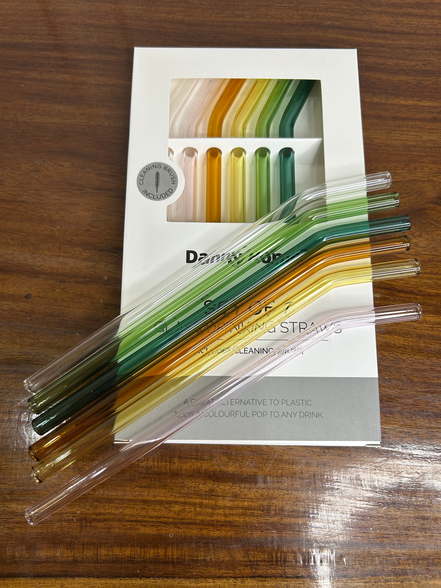 Danny Home Multicolour Glass Straw 7Pcs
