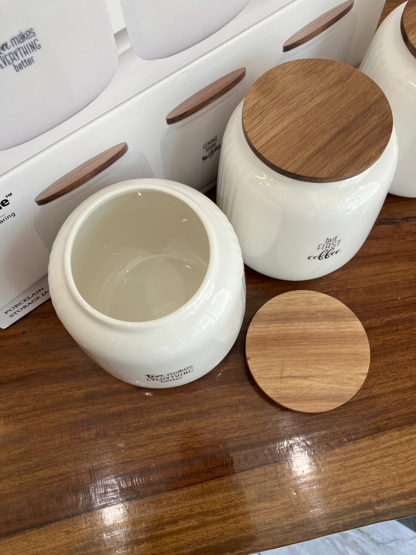 Danny Home Ceramic Tea Coffee Sugar Jar Set 3Pcs