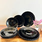 Danny Home Opal Plate Black Set 18Pcs