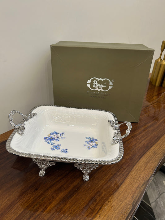 Angela Blue Rose Porcelain Dish 1Pcs