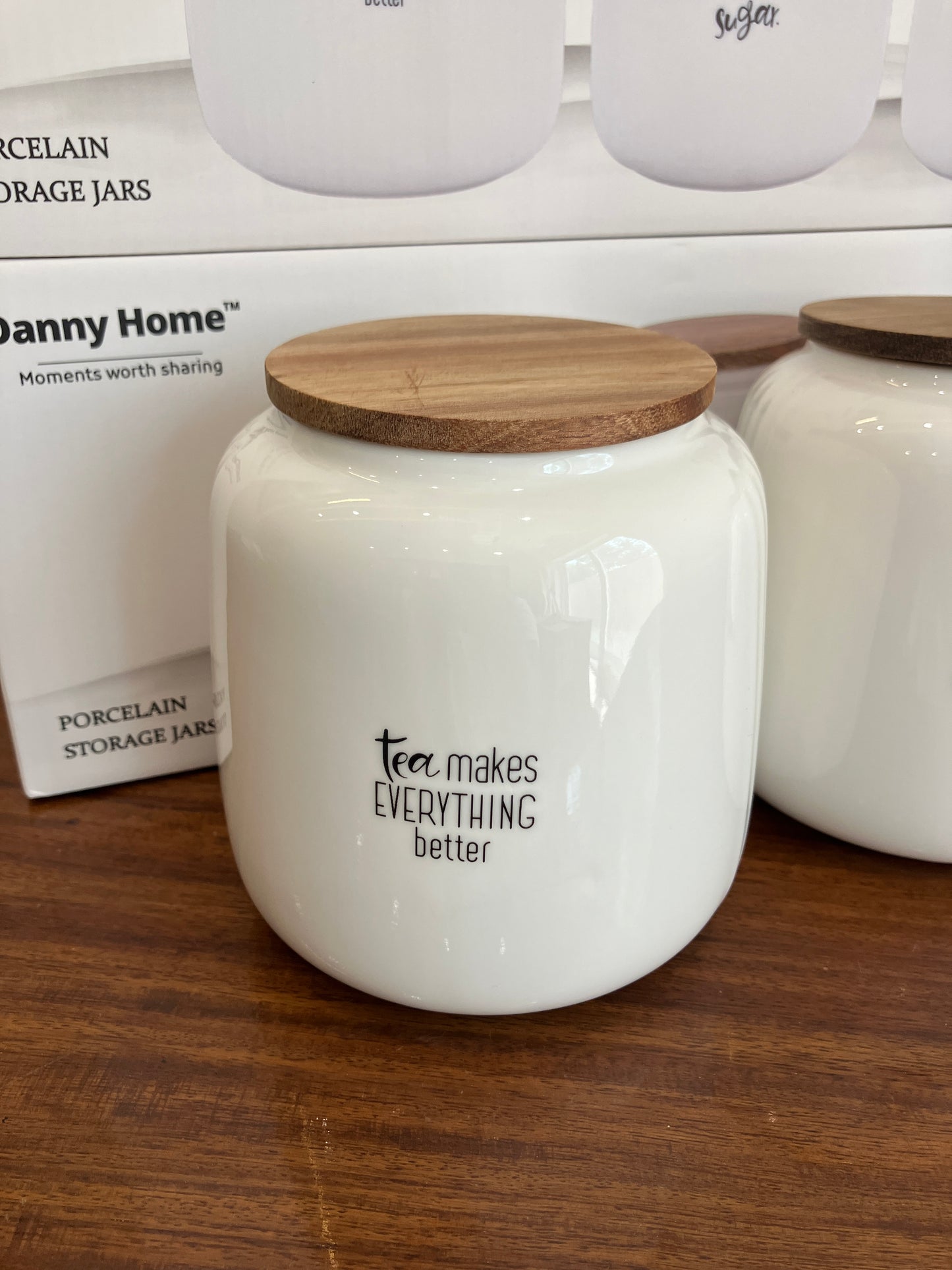 Danny Home Ceramic Tea Coffee Sugar Jar Set 3Pcs
