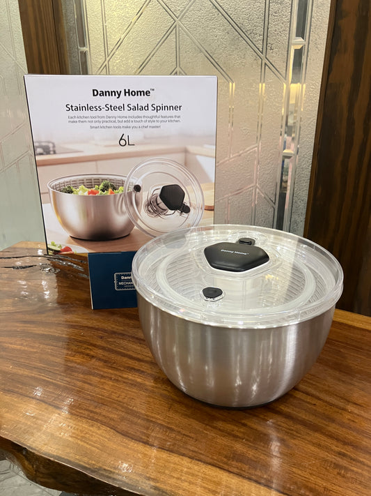 Danny Home Stainless Steel Salad Spinner 6L