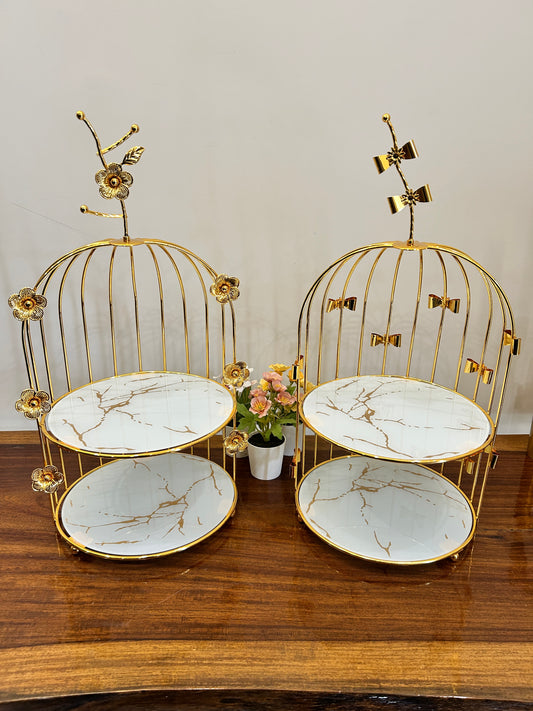 Glass Cage Platter 2Tier