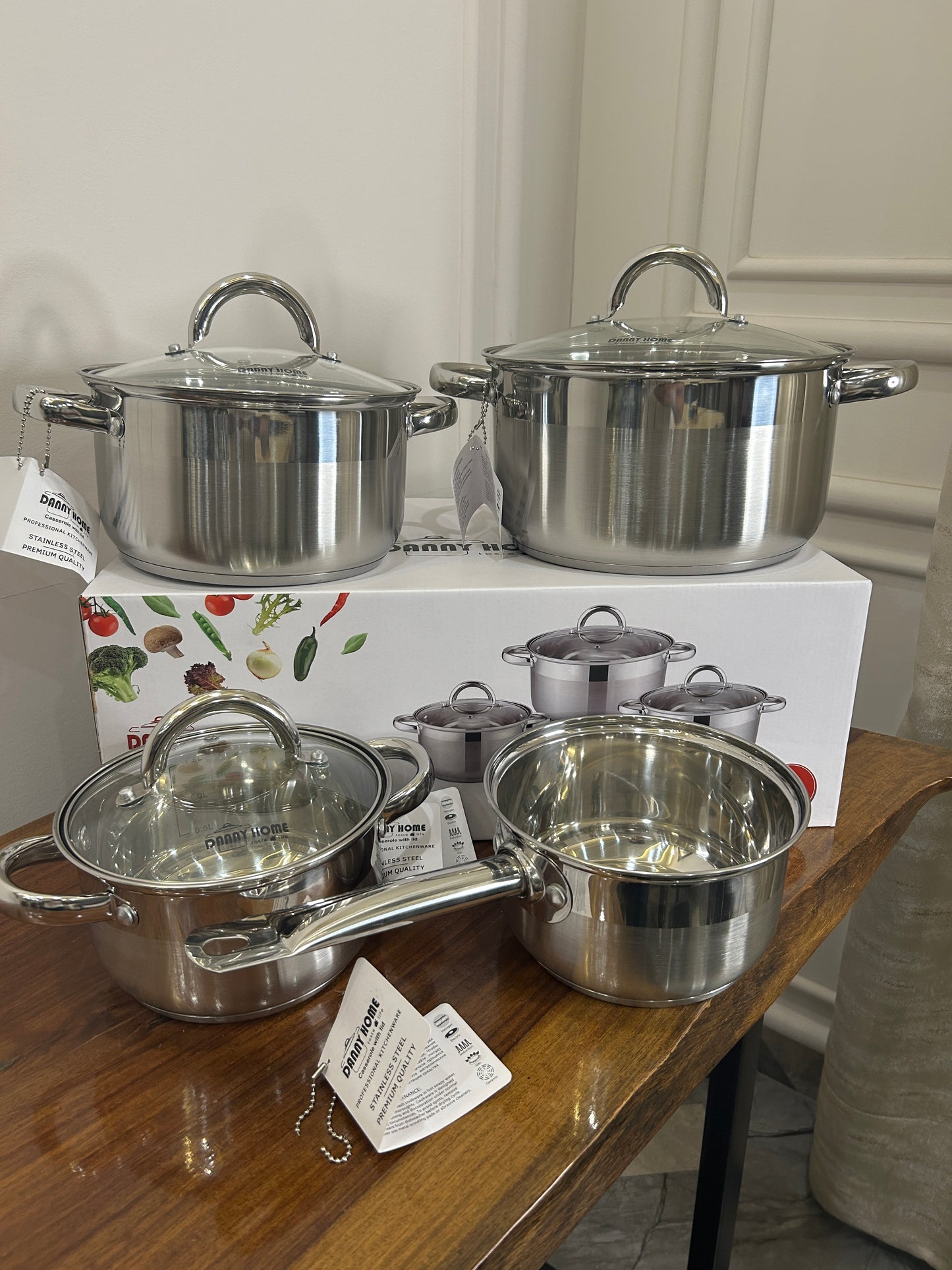 Danny Home Stainless Steel Cookware Set 7Pcs