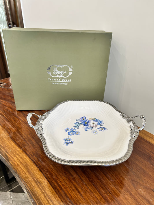 Angela Blue Rose Dish 1Pcs