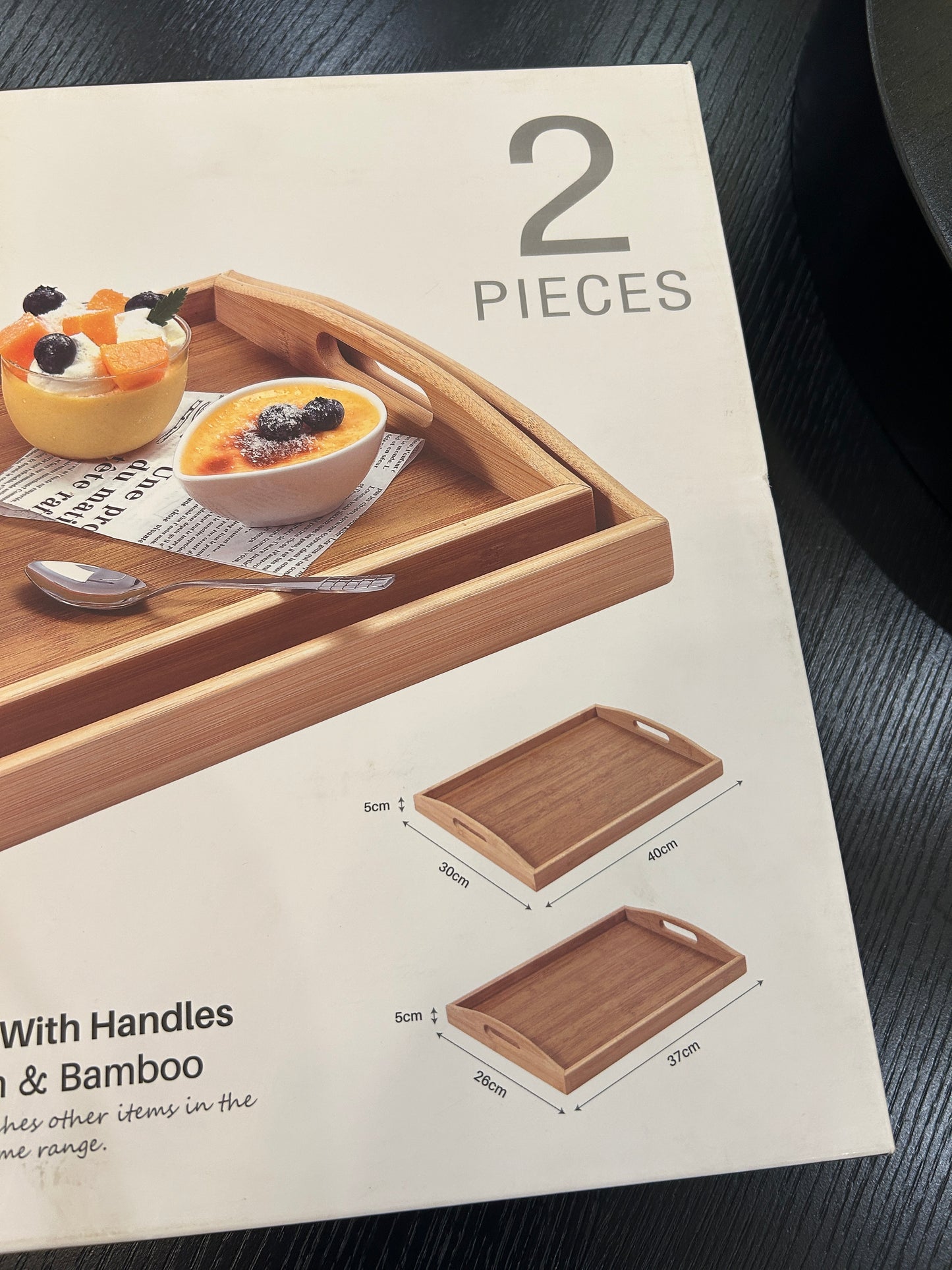Danny Home Bamboo Tray Set 2Pcs