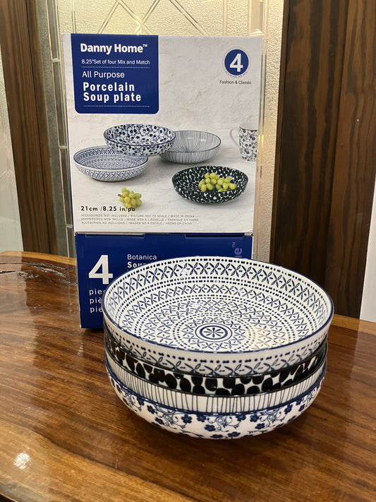 Danny Home Porcelain Botanica Soup Plate 4Pcs