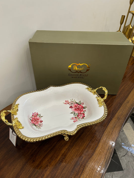 Angela Pink Rose Porcelain Dish 1Pcs