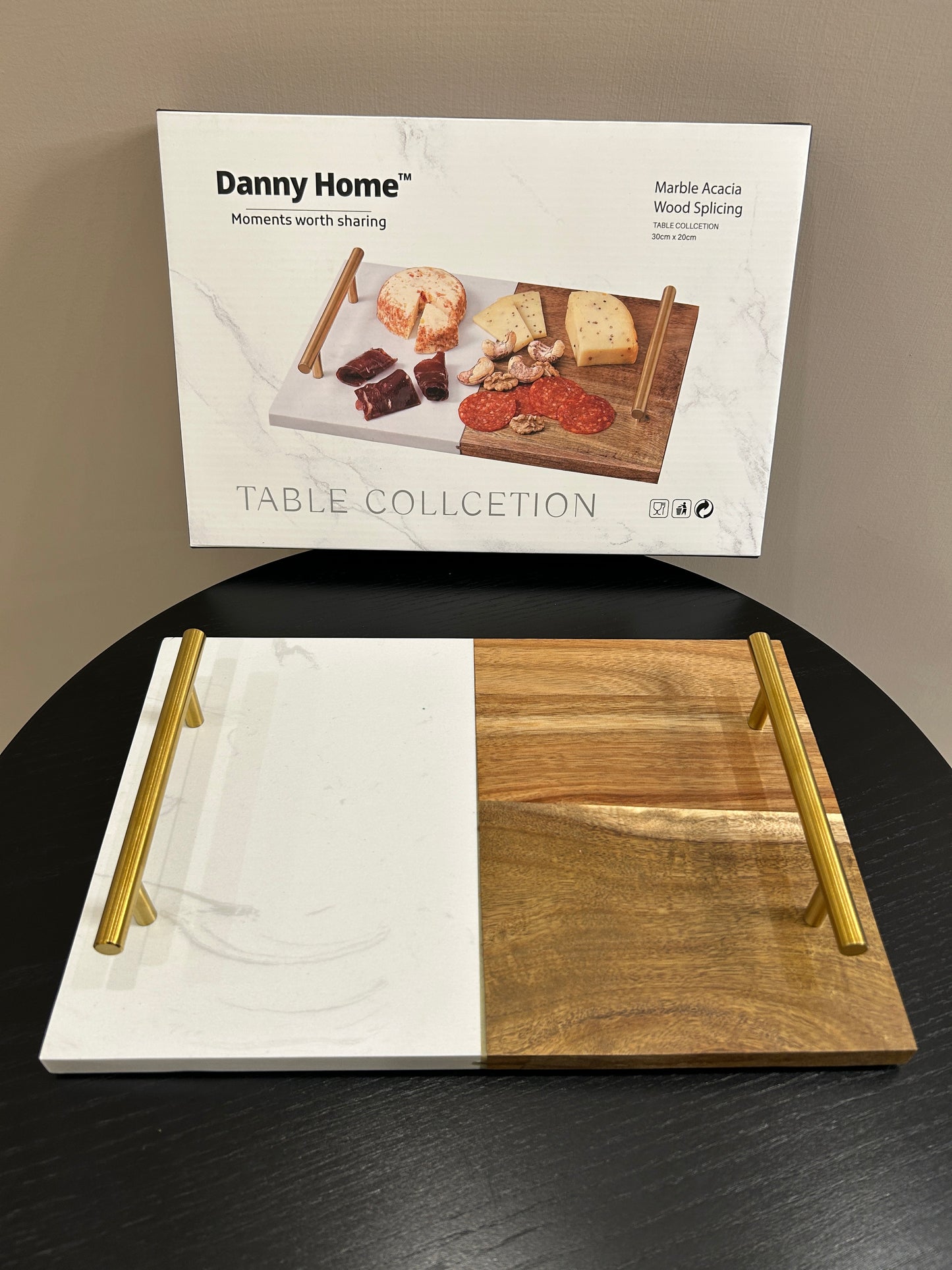 Danny Home Marble Wood Platter (Rectangular)
