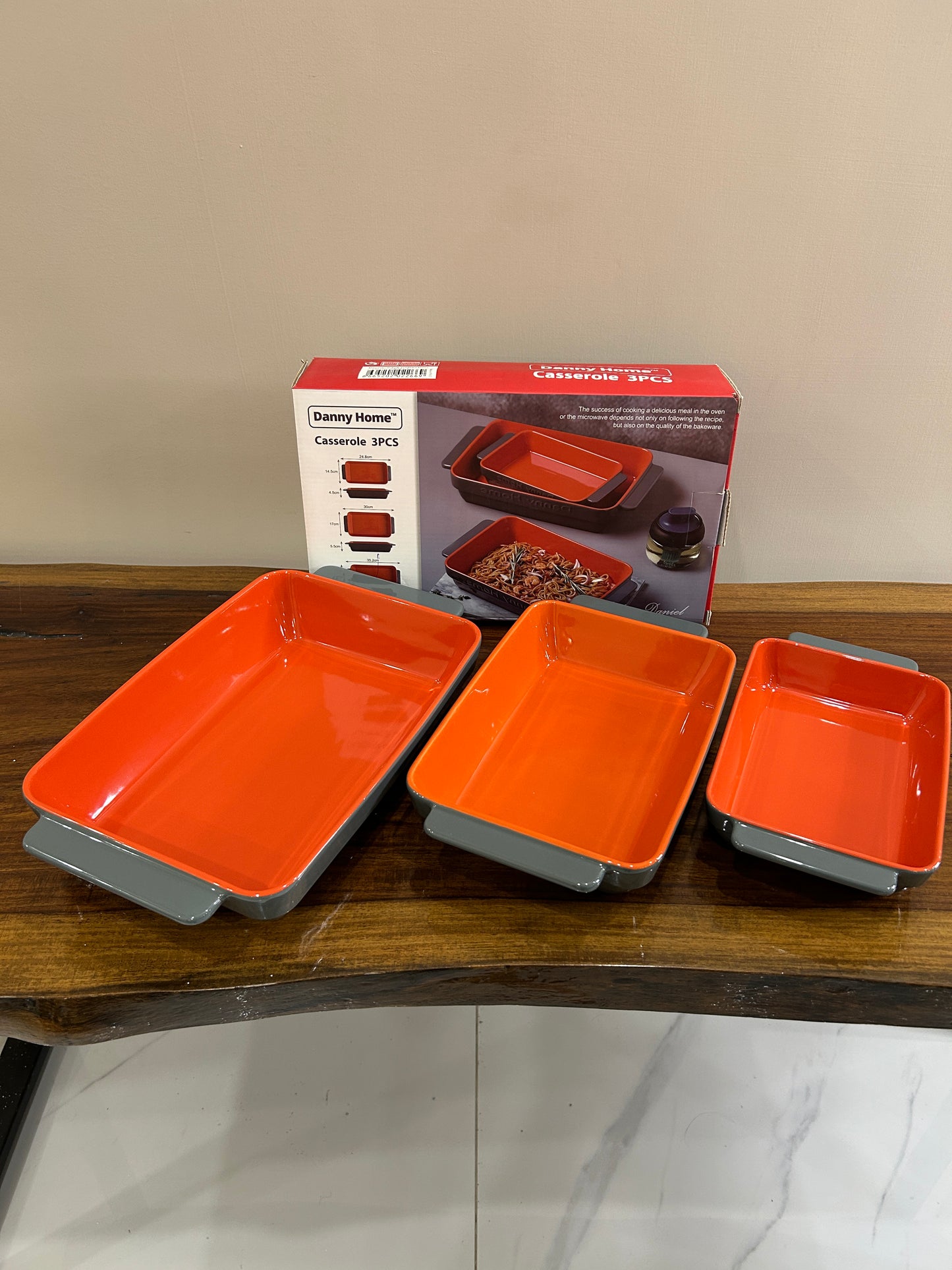 Danny Home Porcelain Casserole Set 3Pcs