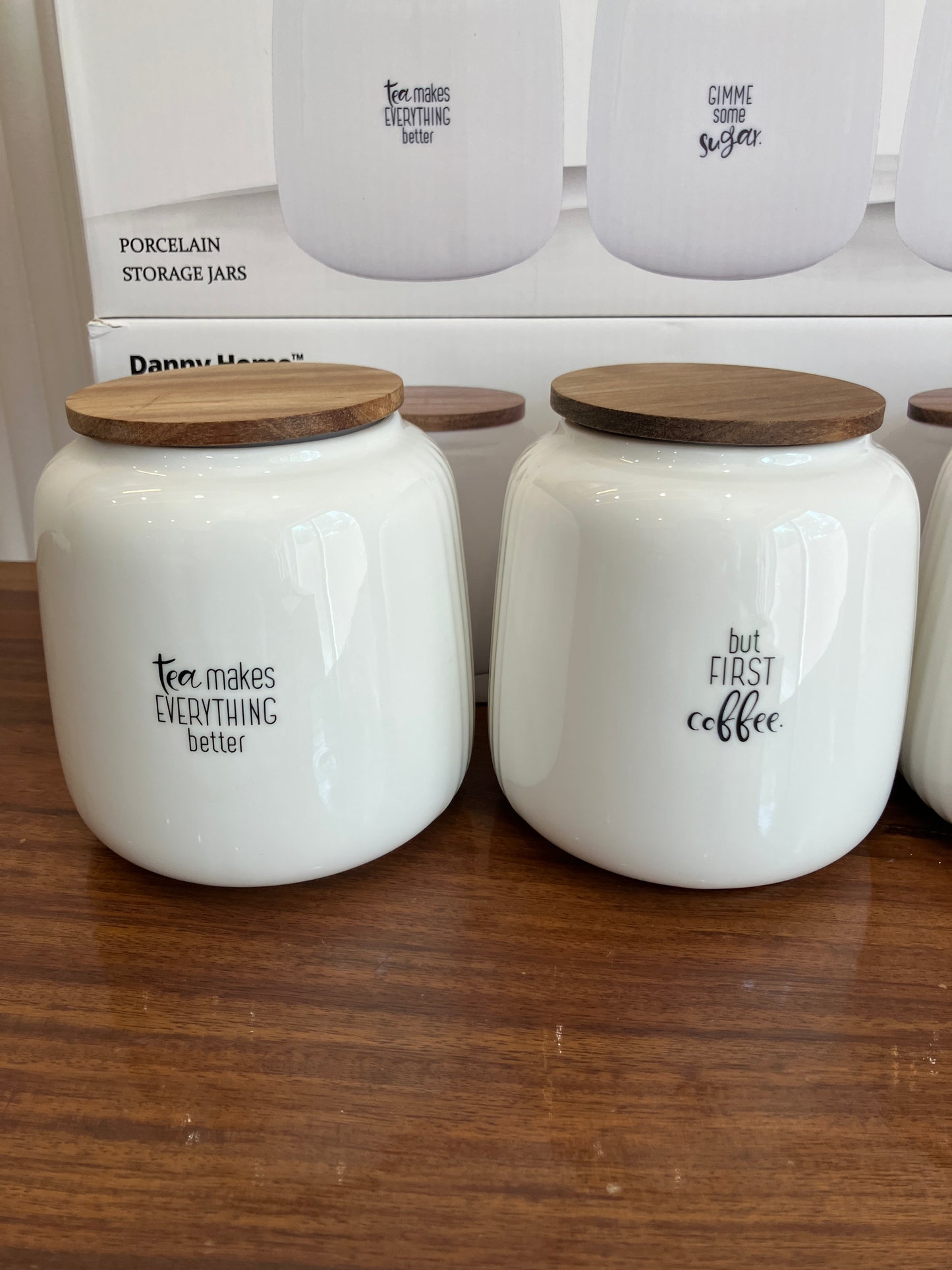 Danny Home Ceramic Tea Coffee Sugar Jar Set 3Pcs