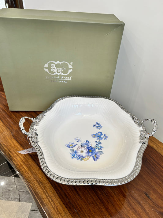 Angela Blue Rose Dish Deep 1Pcs
