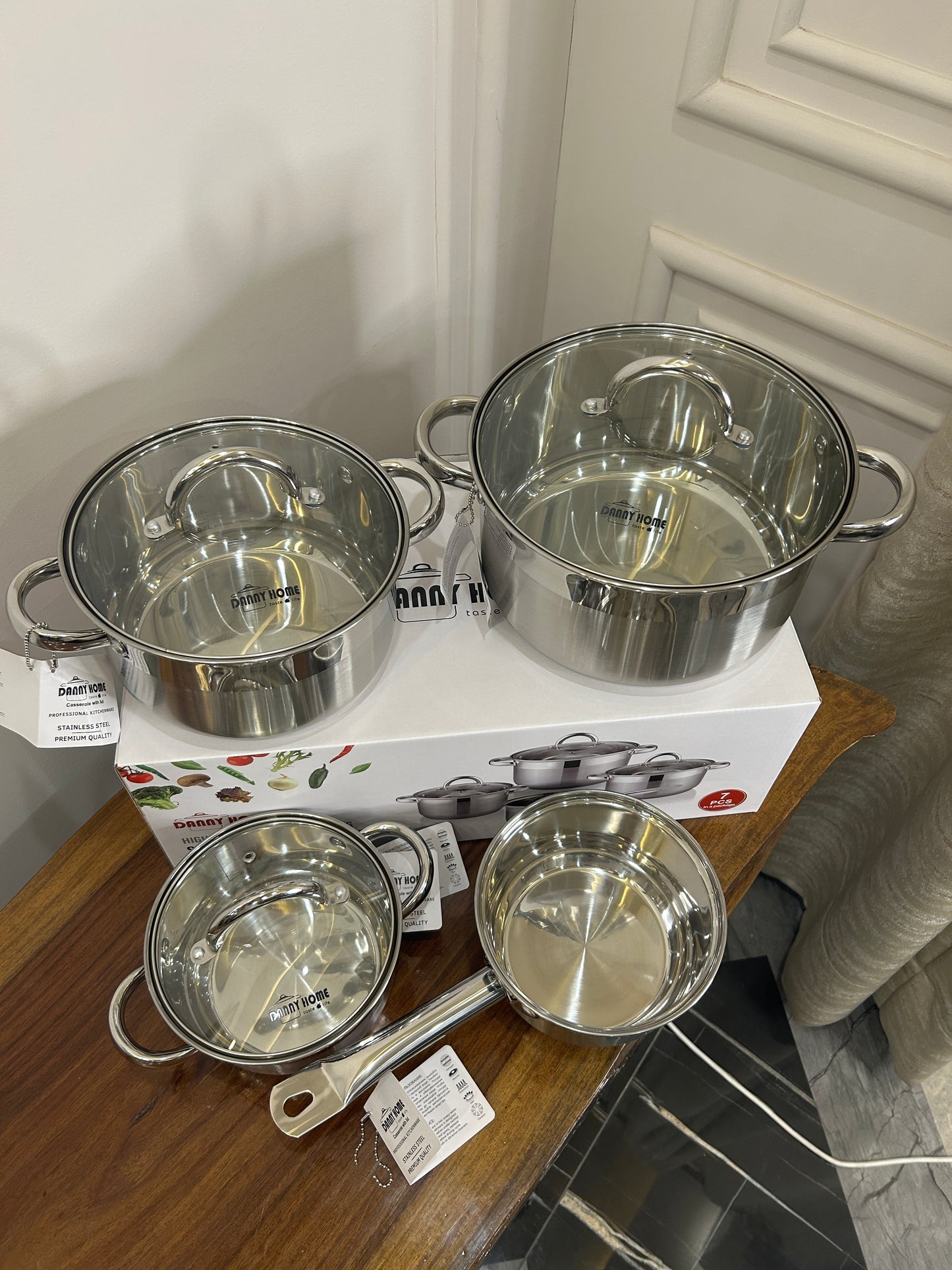 Danny Home Stainless Steel Cookware Set 7Pcs