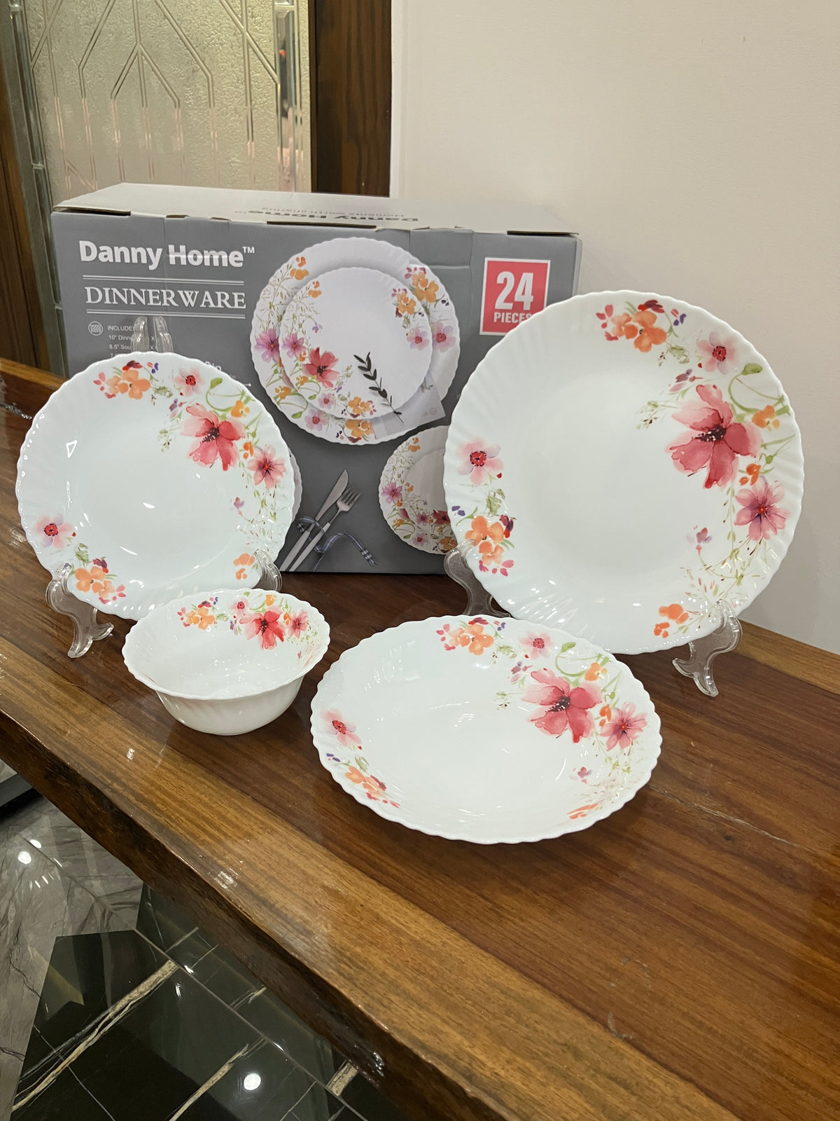 Danny Home Opal Autumn Fall Dinner Set 24Pcs