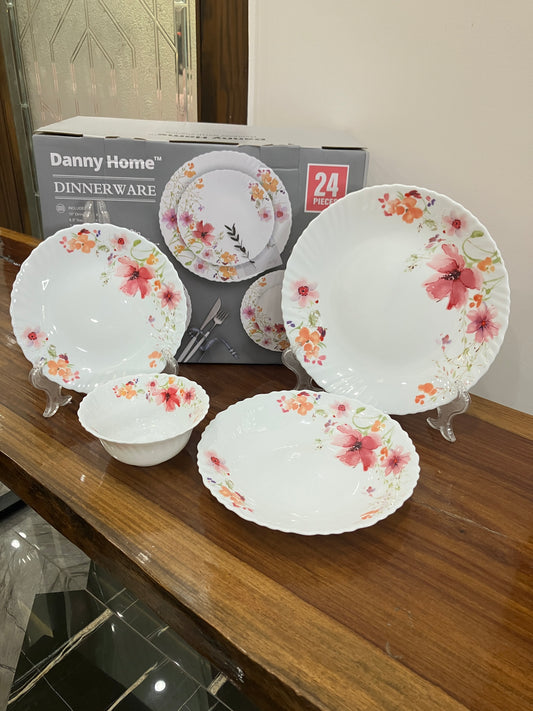 Danny Home Opal Autumn Fall Dinner Set 24Pcs