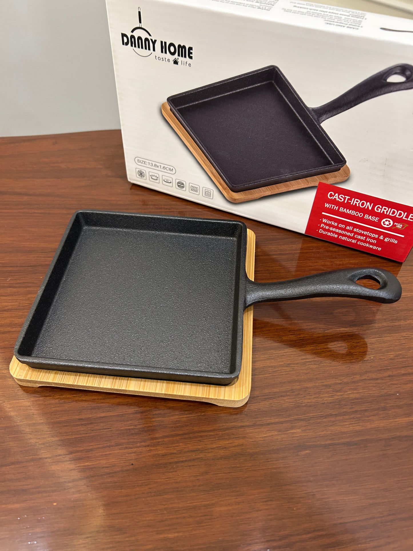 Danny Home Cast-Iron Skillet Square 1Pcs