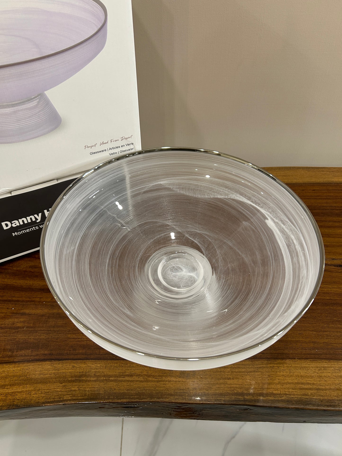 Danny Home Arctic Mist Glass Fruit Plate (Large)