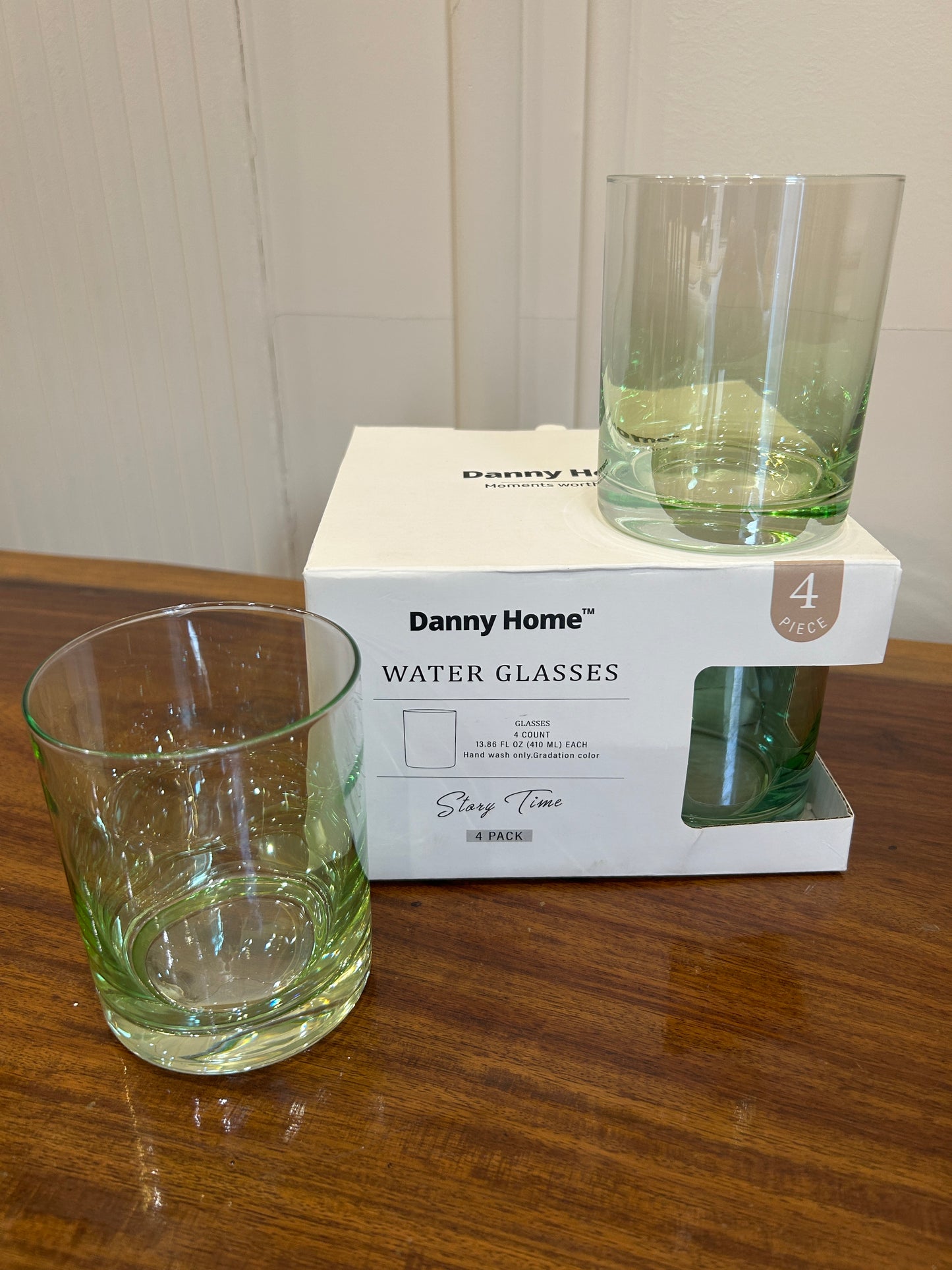 Danny Home Green Gradient Glass 4Pcs (410ml)