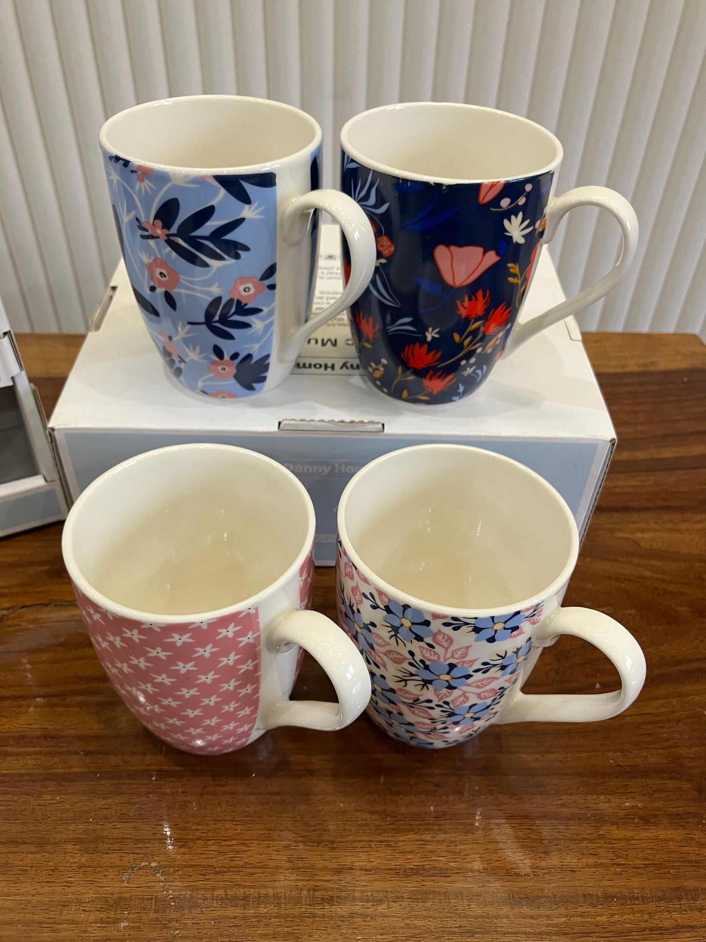 Danny Home Floral Printed Mug 4Pcs