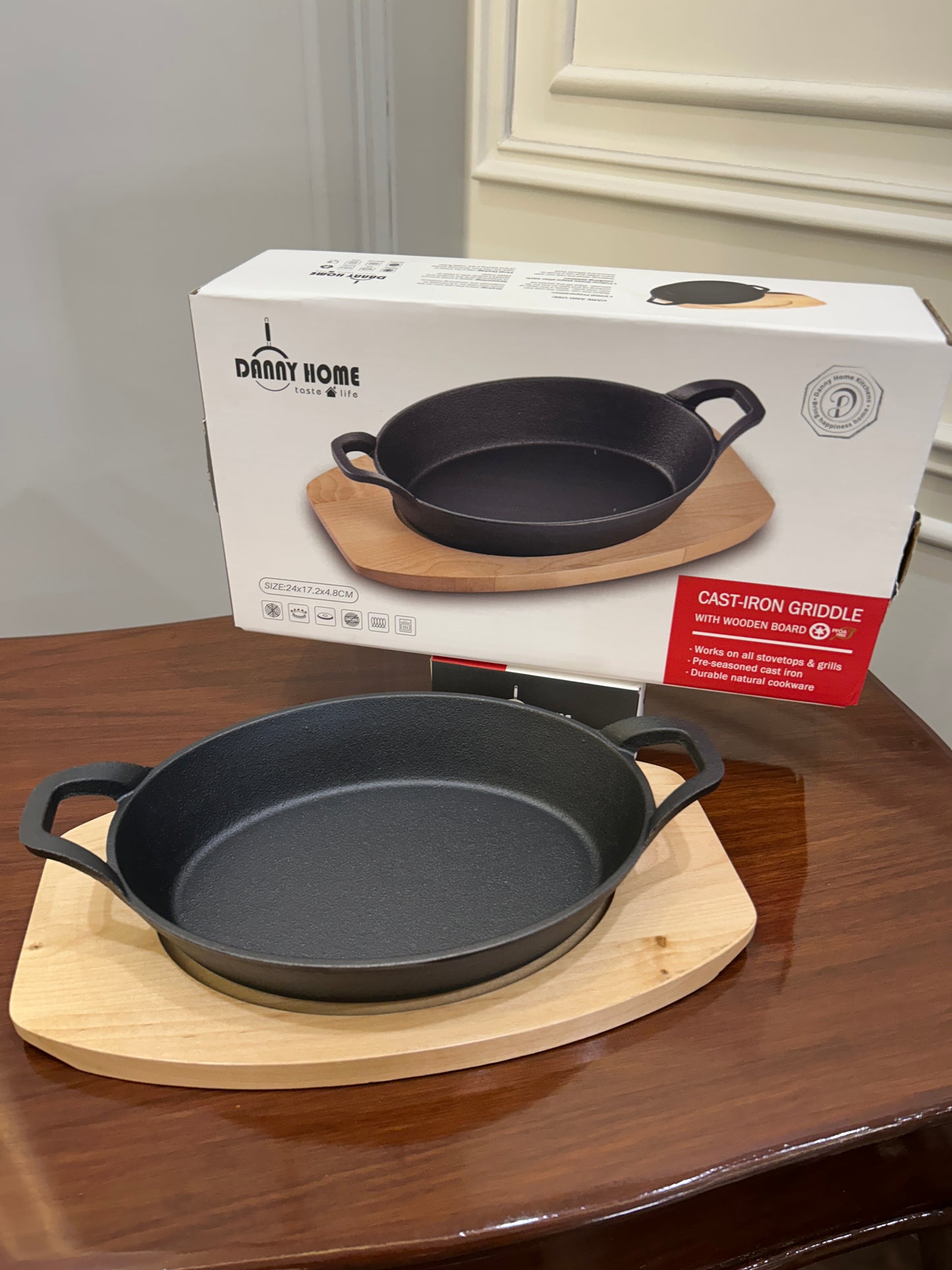 Danny Home Cast-Iron Skillet Oval Large 1Pcs