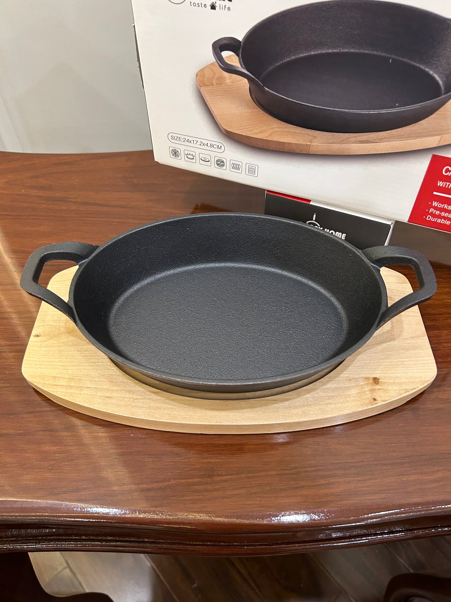 Danny Home Cast-Iron Skillet Oval Large 1Pcs
