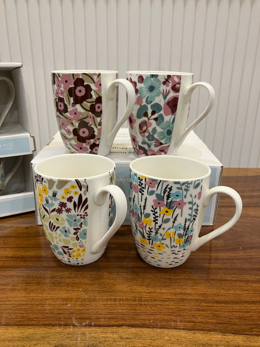 Danny Home Floral Printed Mug 4Pcs