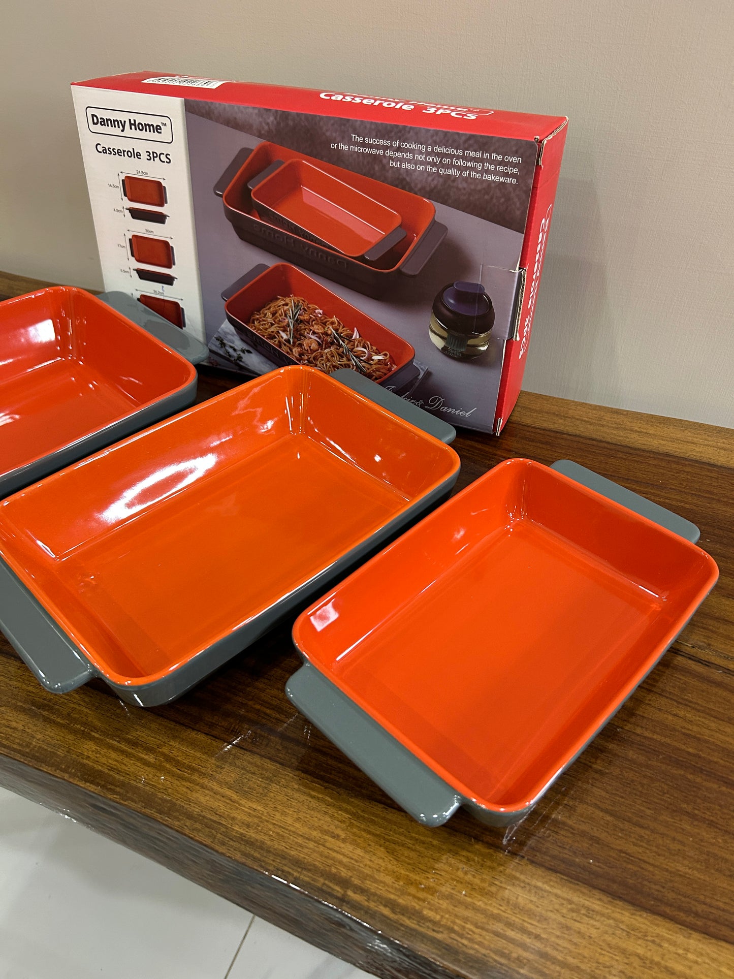 Danny Home Porcelain Casserole Set 3Pcs