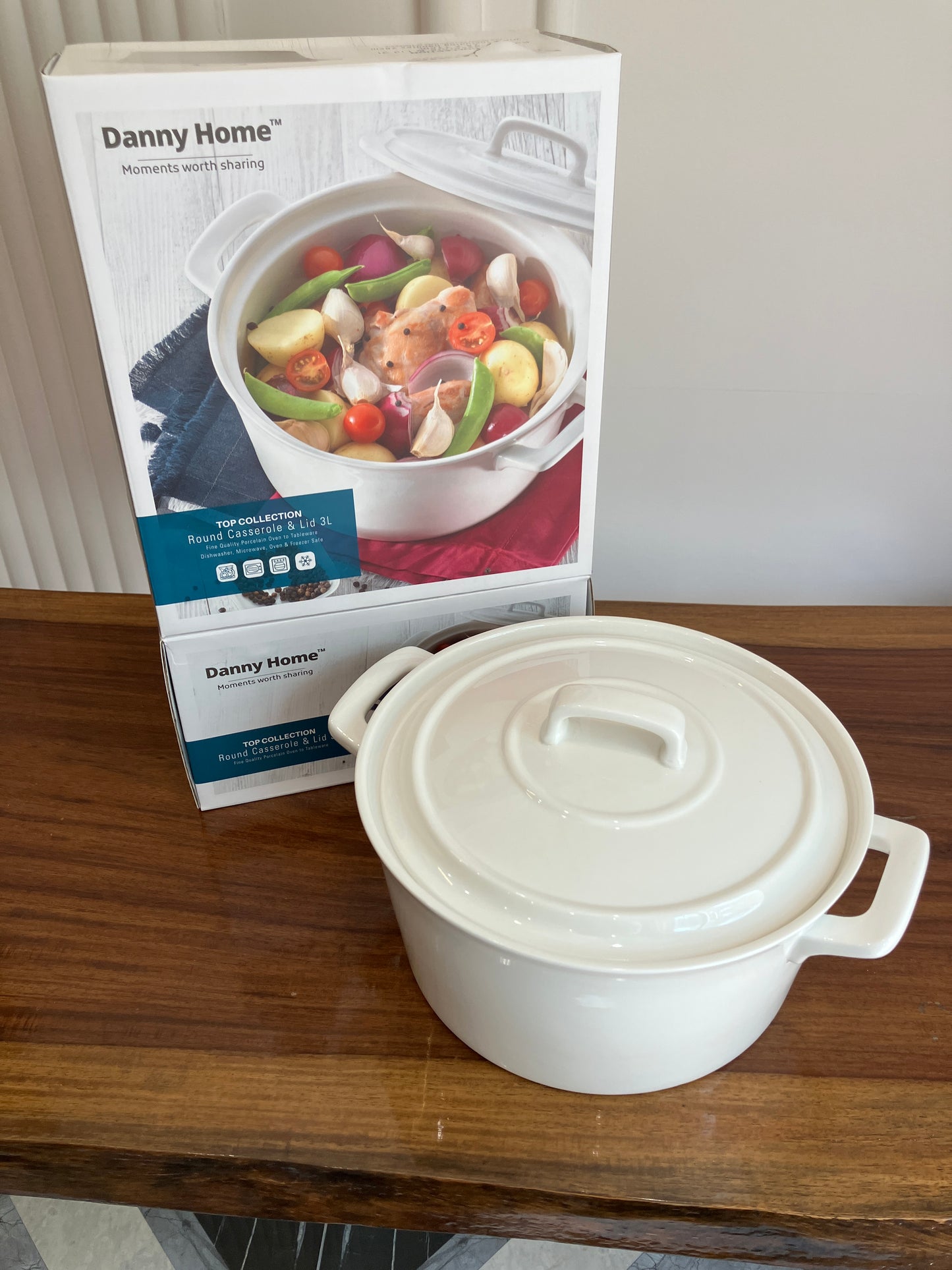 Danny Home Round Casserole & Lid 1Pcs