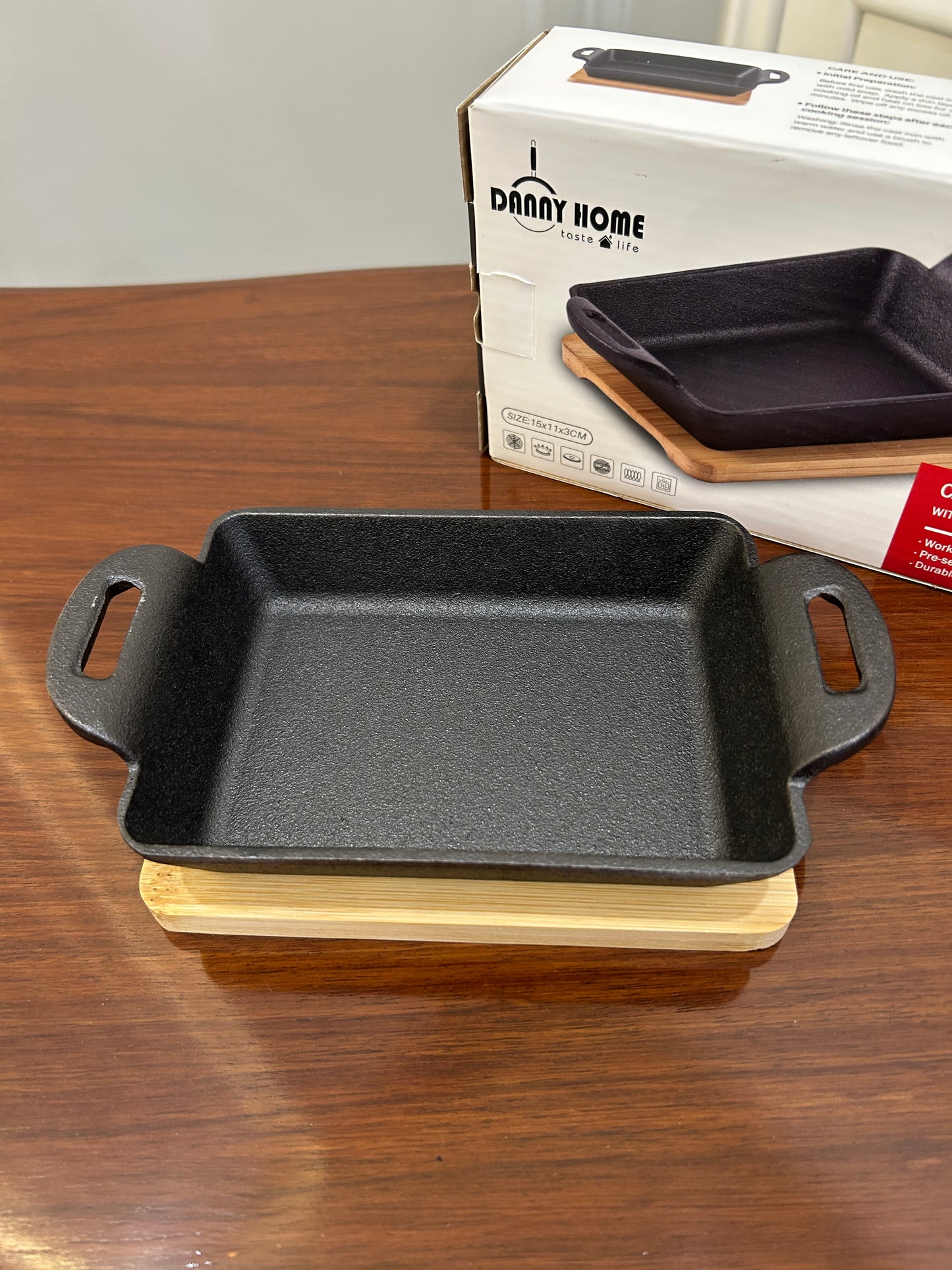 Danny Home Cast-Iron Skillet Rectangle 1Pcs