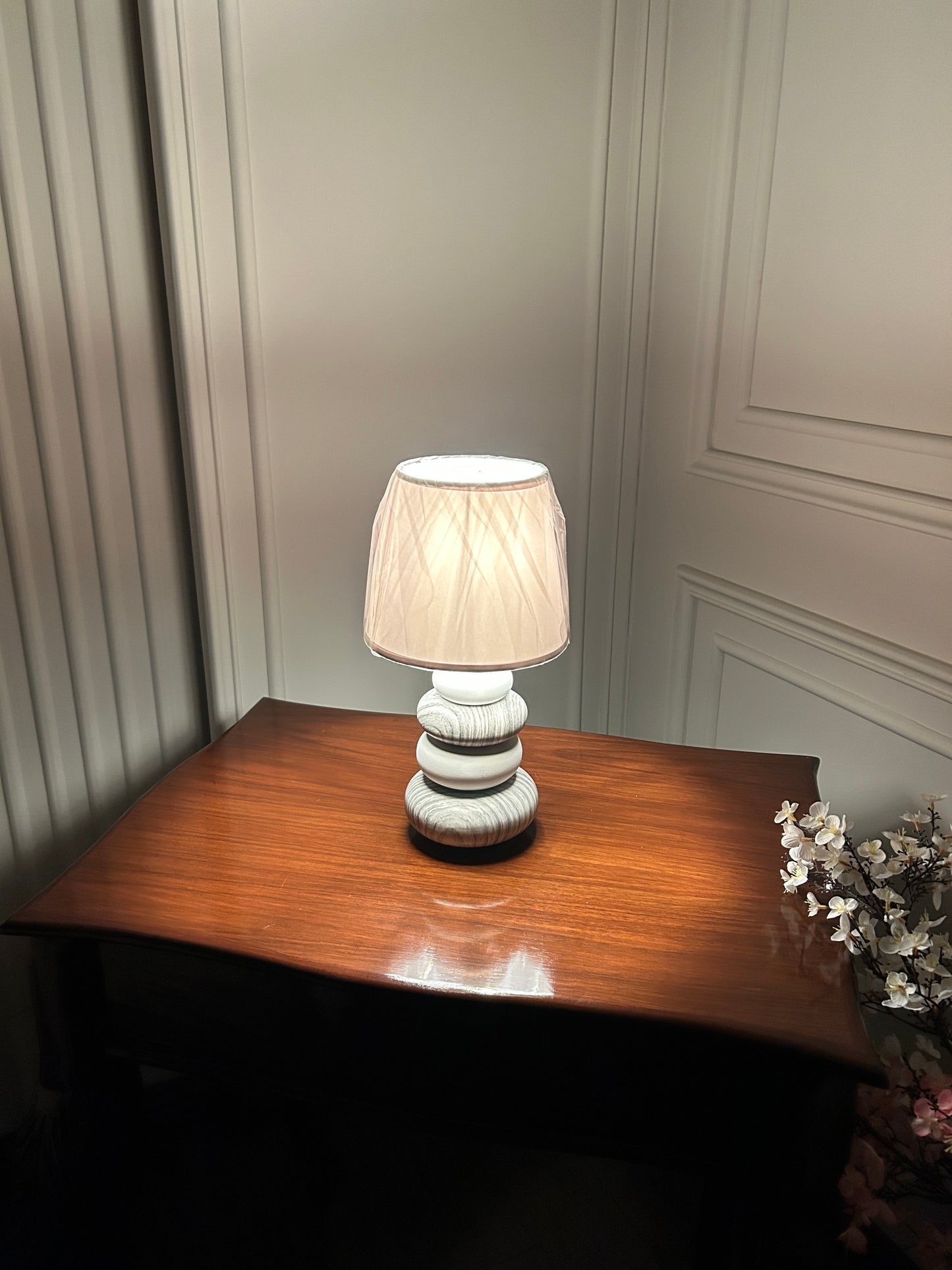 Danny Home Grey Stone Ceramic Lamp 1Pcs