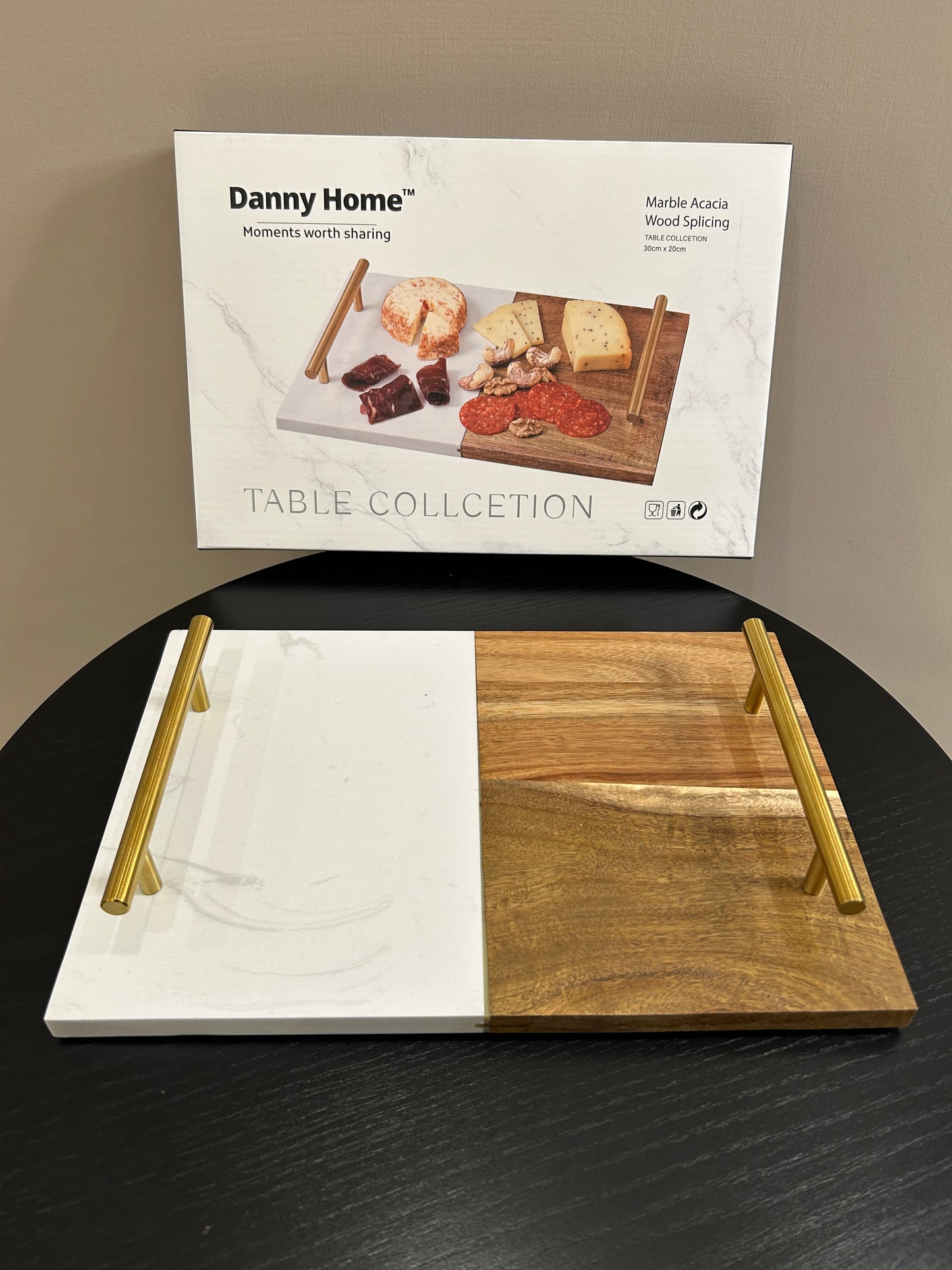 Danny Home Marble Wood Platter (Rectangular)