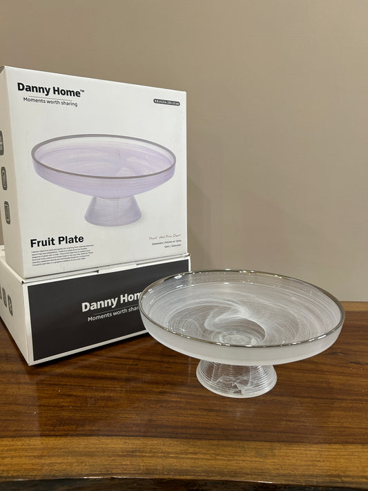 Danny Home Arctic Mist Glass Fruit Plate (Small)