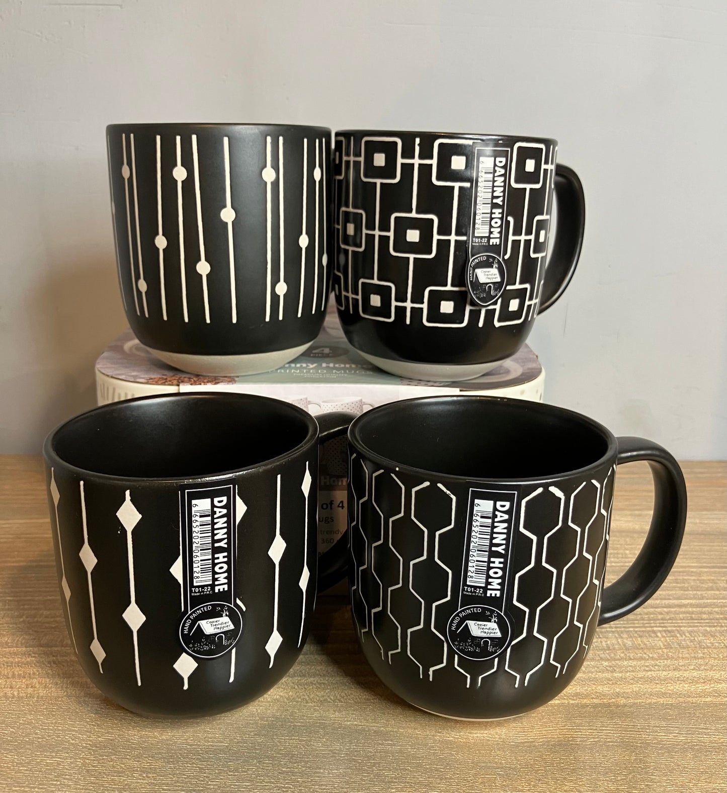 Danny Home Matt Black Mugs 4Pcs