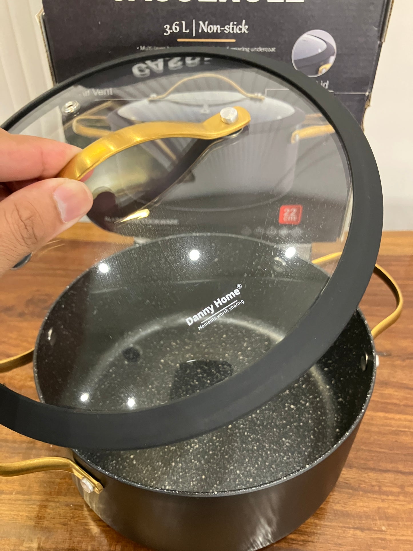Danny Home Aluminium Non-Stick Casserole 3.6L
