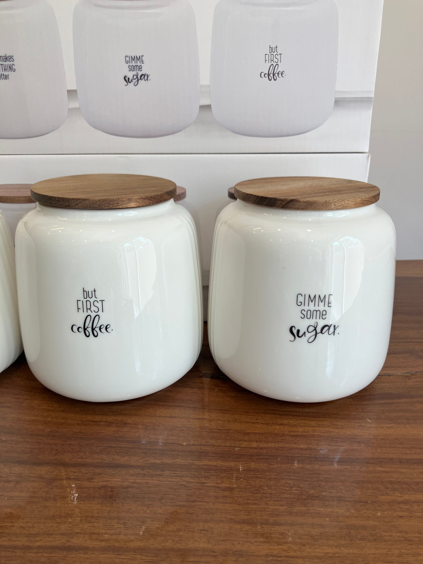 Danny Home Ceramic Tea Coffee Sugar Jar Set 3Pcs