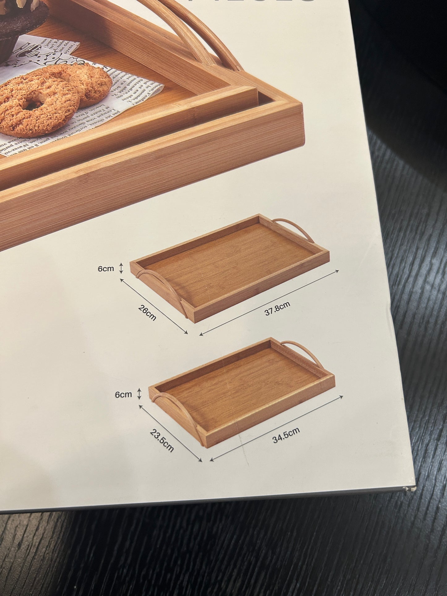 Danny Home Bamboo Tray Set 2Pcs