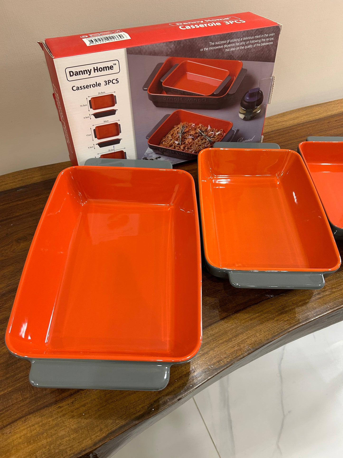 Danny Home Porcelain Casserole Set 3Pcs