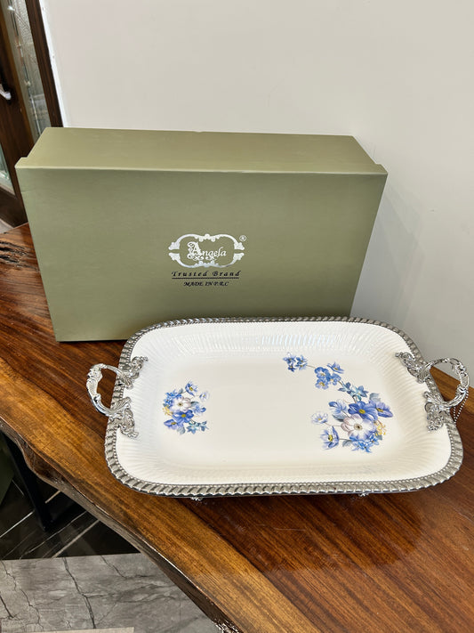 Angela Blue Rose Dish 1Pcs