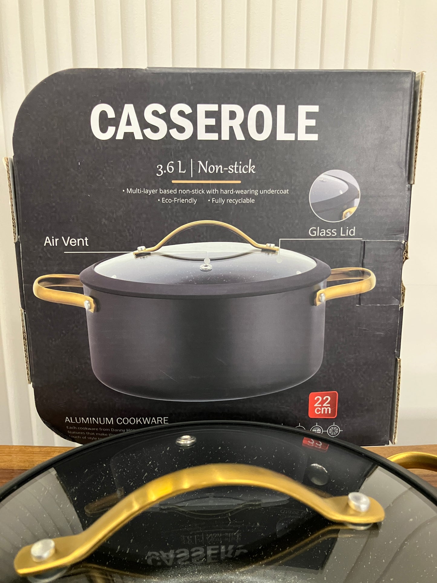 Danny Home Aluminium Non-Stick Casserole 3.6L