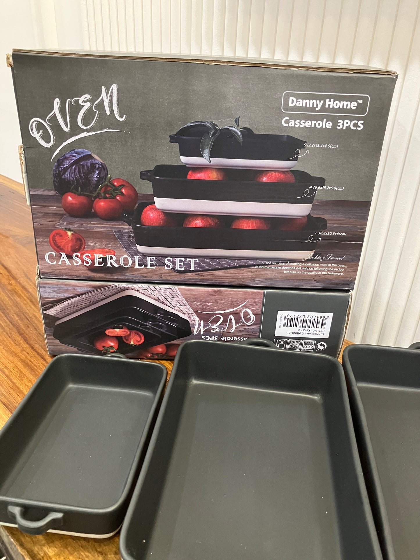 Danny Home Black Casserole Set 3Pcs