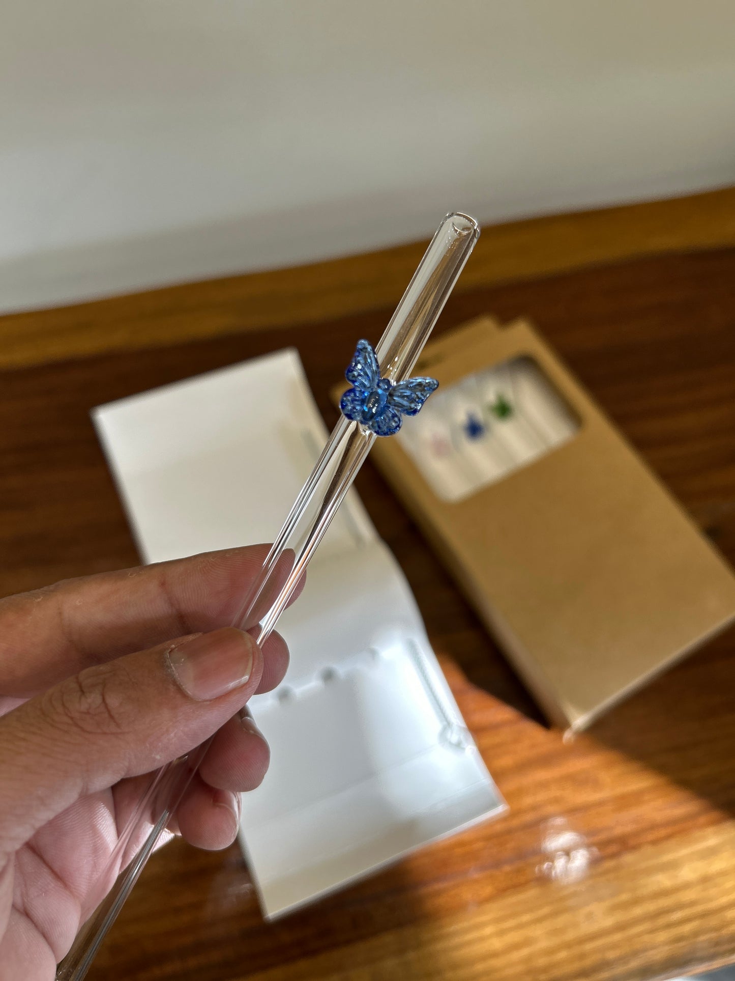 Butterfly Glass Straw 5Pcs