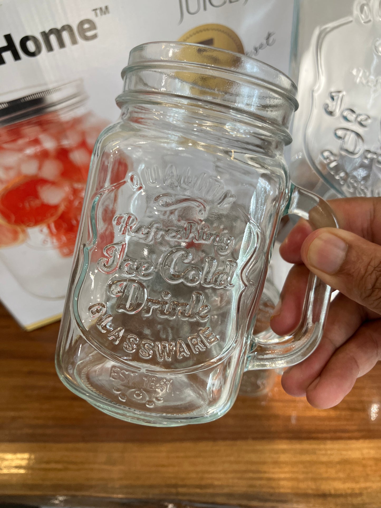 Danny Home Glass Dispenser & Mason Jars 5Pcs