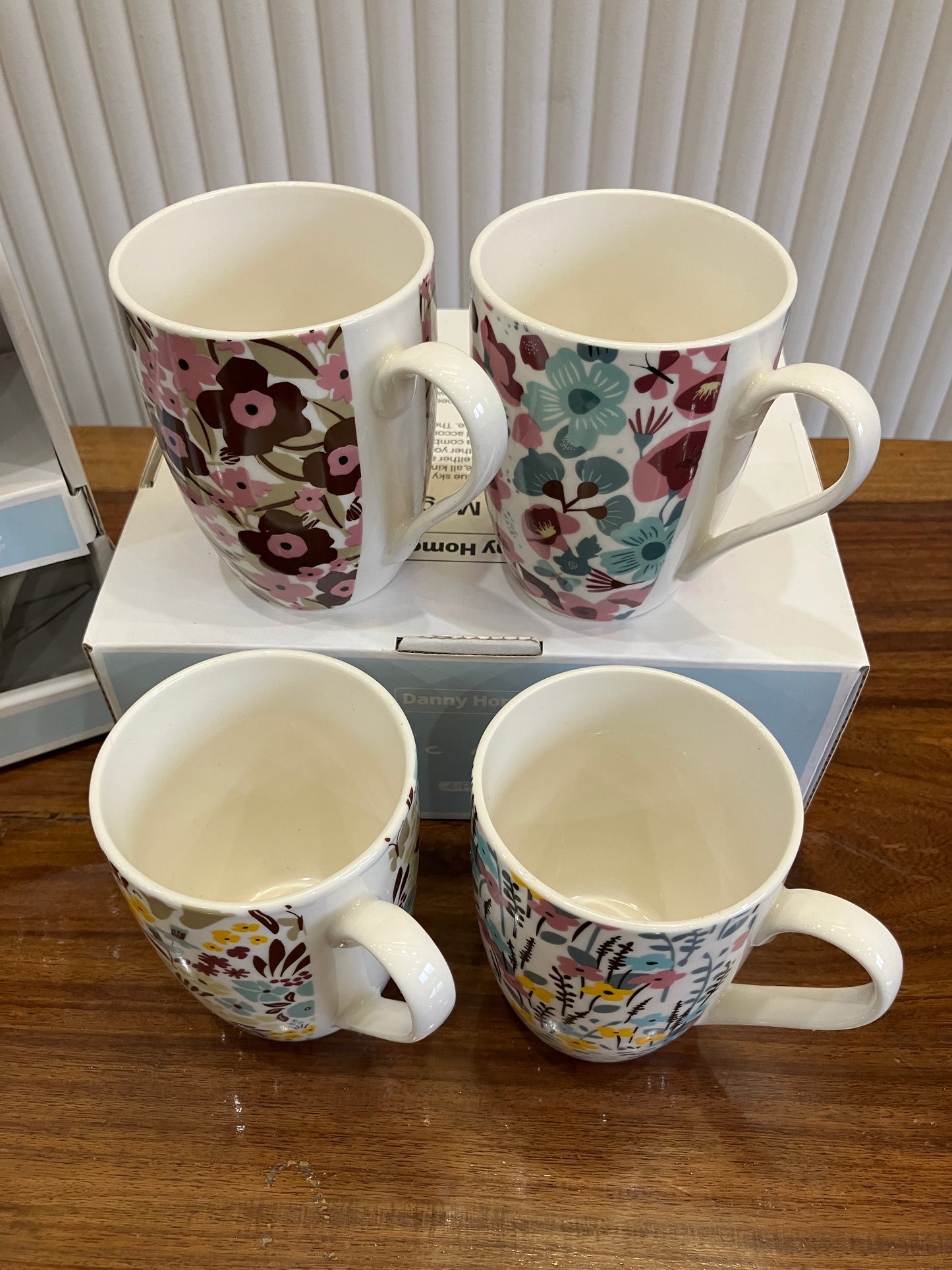 Danny Home Floral Printed Mug 4Pcs