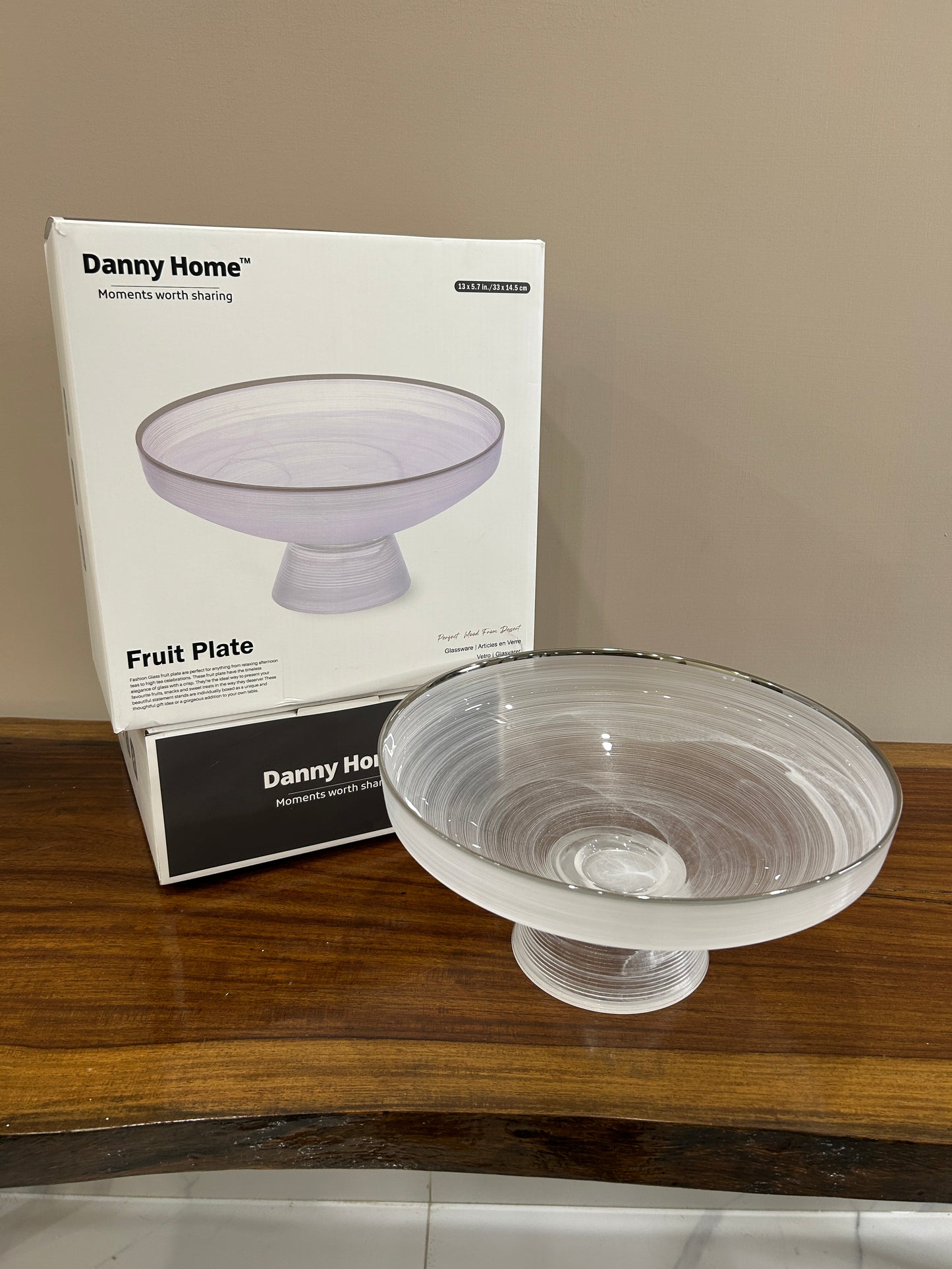 Danny Home Arctic Mist Glass Fruit Plate (Large)