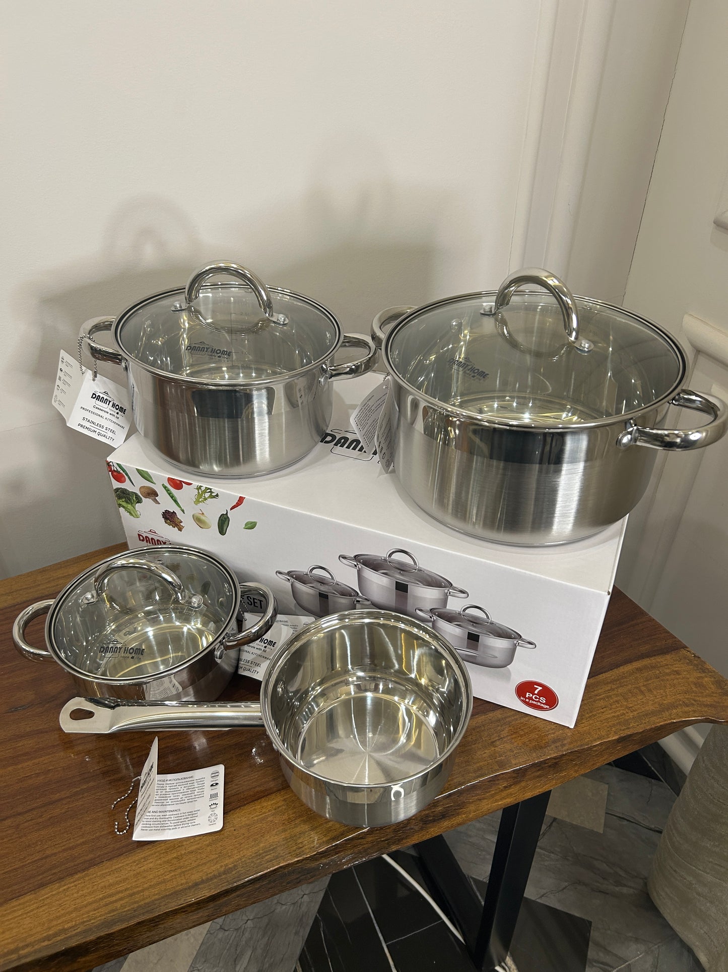 Danny Home Stainless Steel Cookware Set 7Pcs