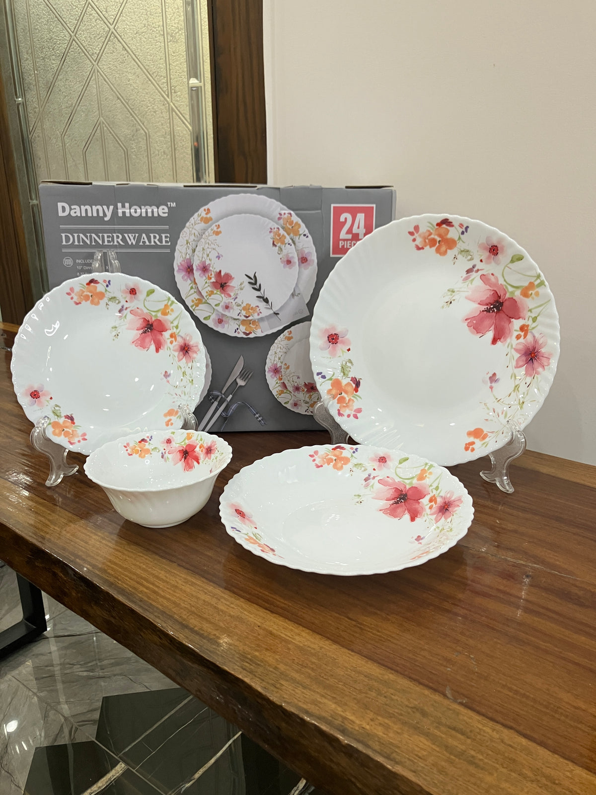 Danny Home Opal Autumn Fall Dinner Set 24Pcs