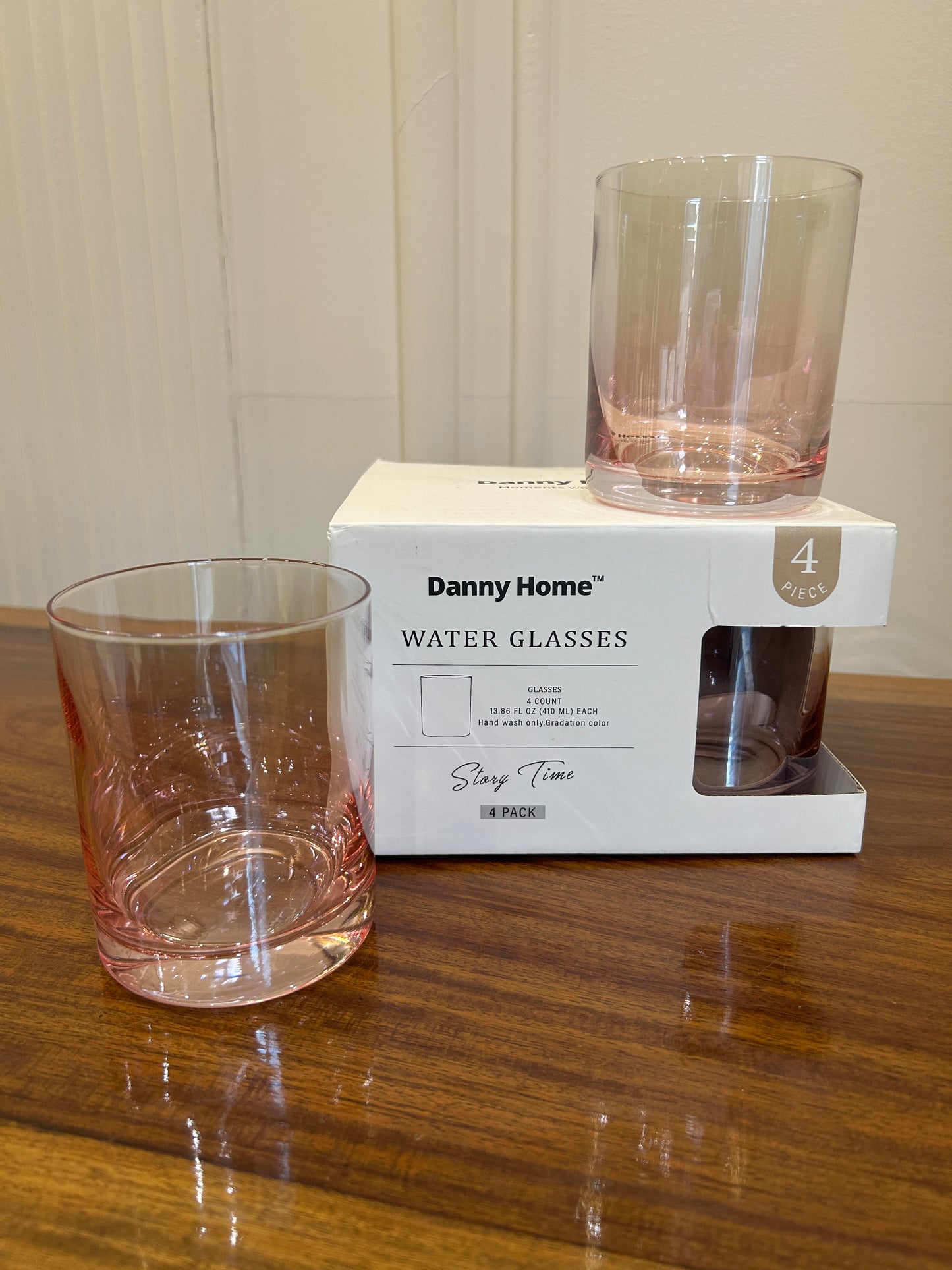 Danny Home Pink Gradient Glass 4Pcs (410ml)