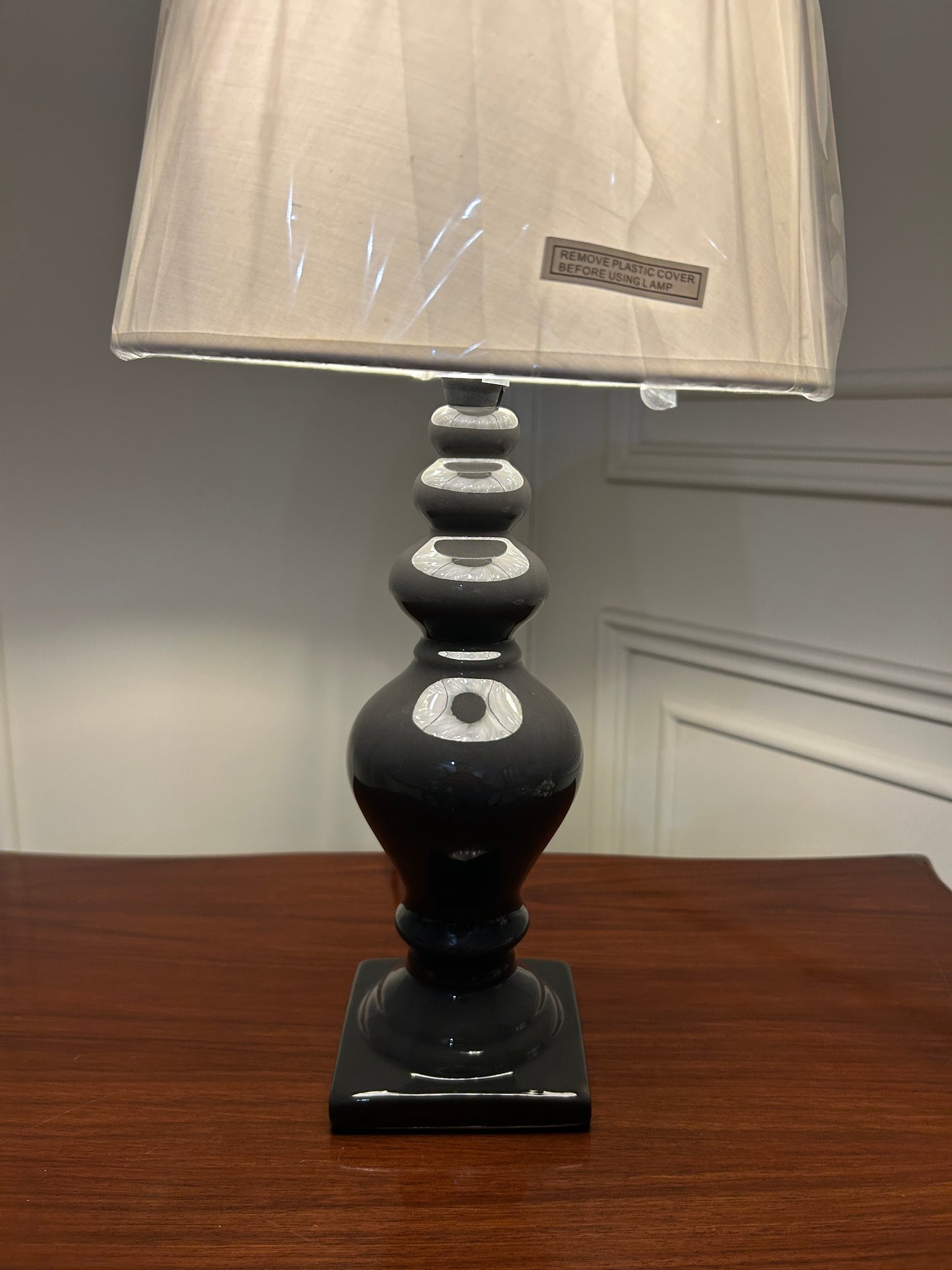 Danny Home Ceramic Dark Grey Lamp 1Pcs