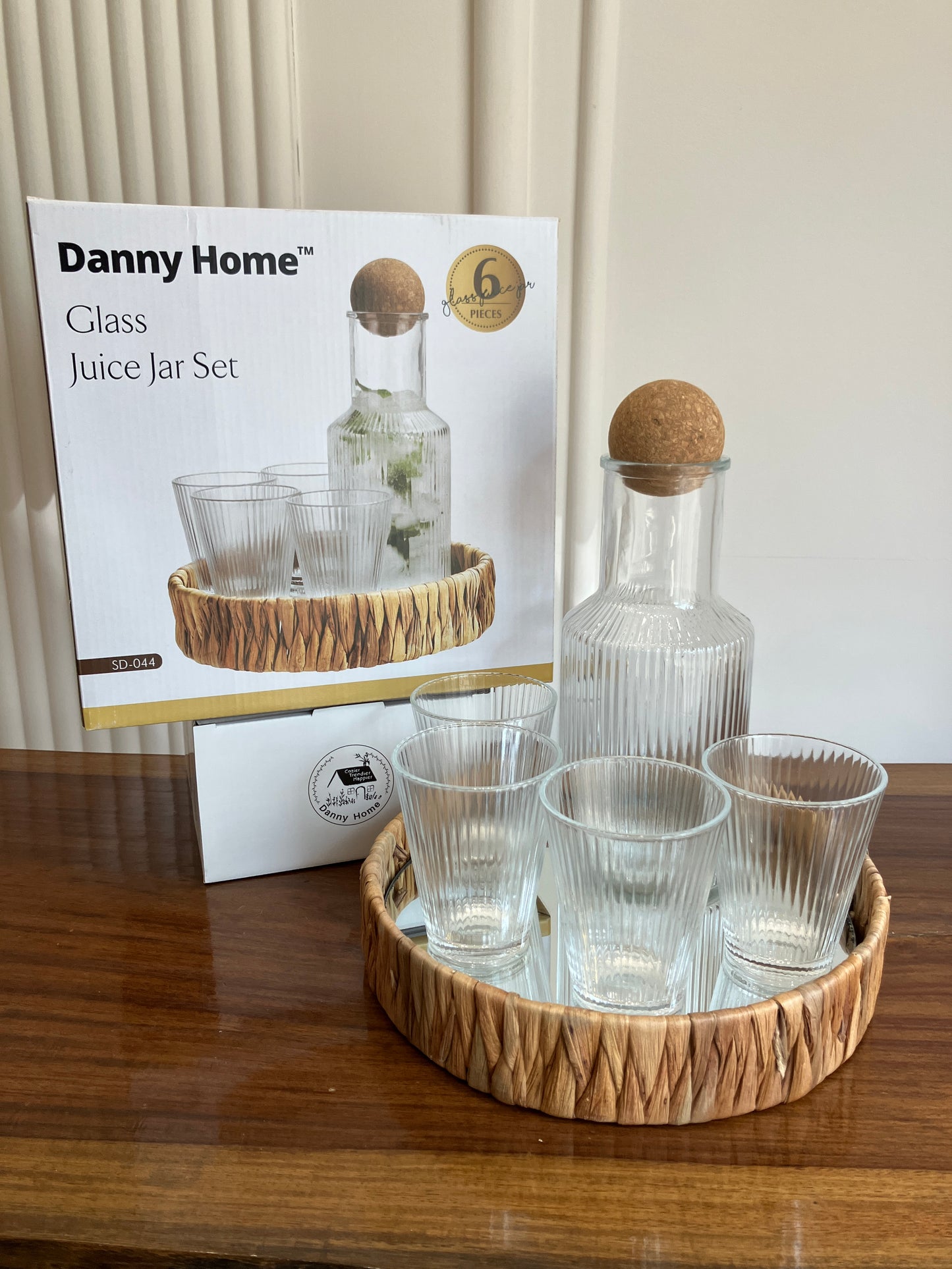 Danny Home Glass Juice Jar Set 6Pcs